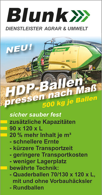 Blunk: 2 neue Krone BiG Pack Ballenpressen für HDP-Ballen 19